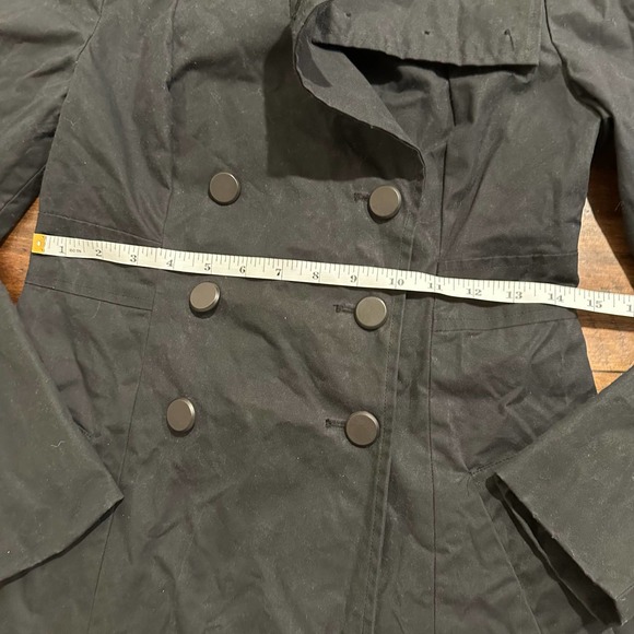 Vaute Couture vegan waxed canvas cotton trench coat jacket in black size XS - Picture 8 of 10